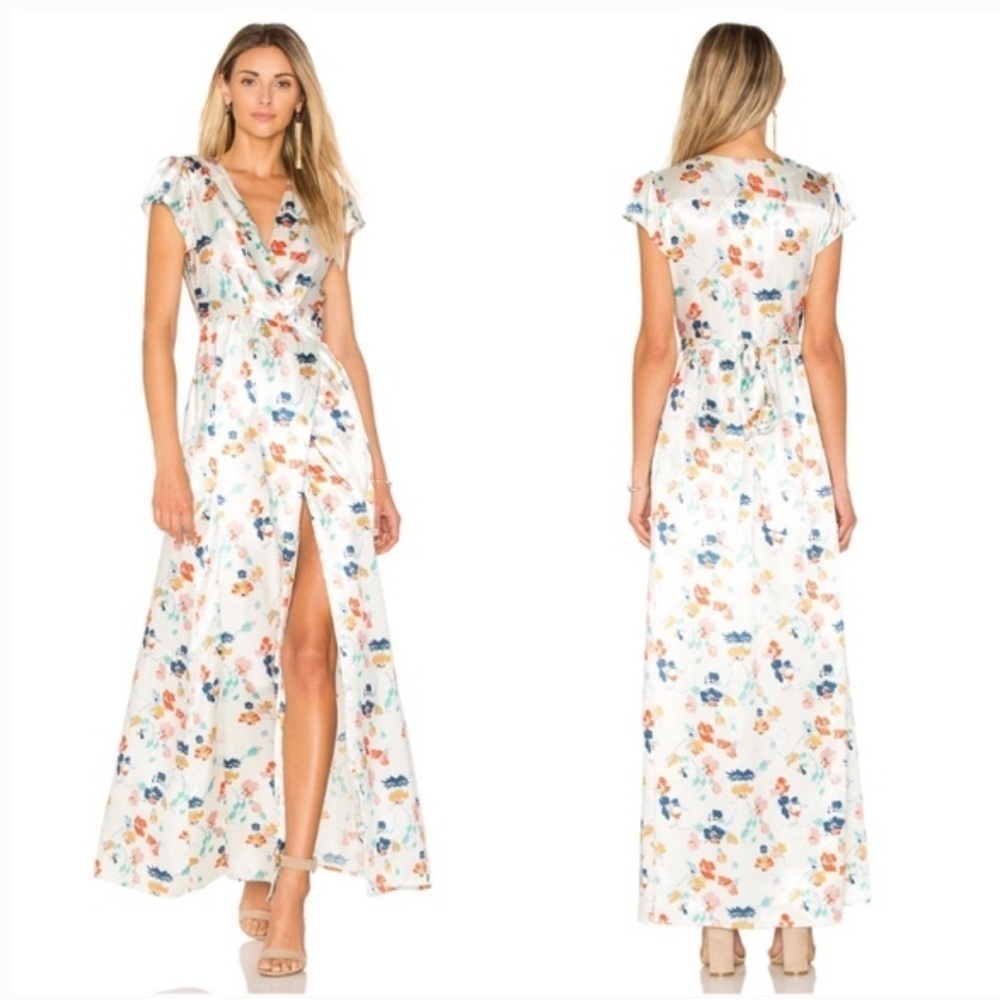TULAROSA SId Wrap Dress Ivory Floral Size Small
